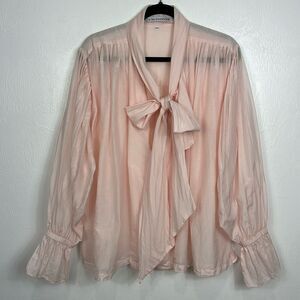 The Tailor & His Lover Bow Bow Shirt Oversized Fit In Pale Pink Size S